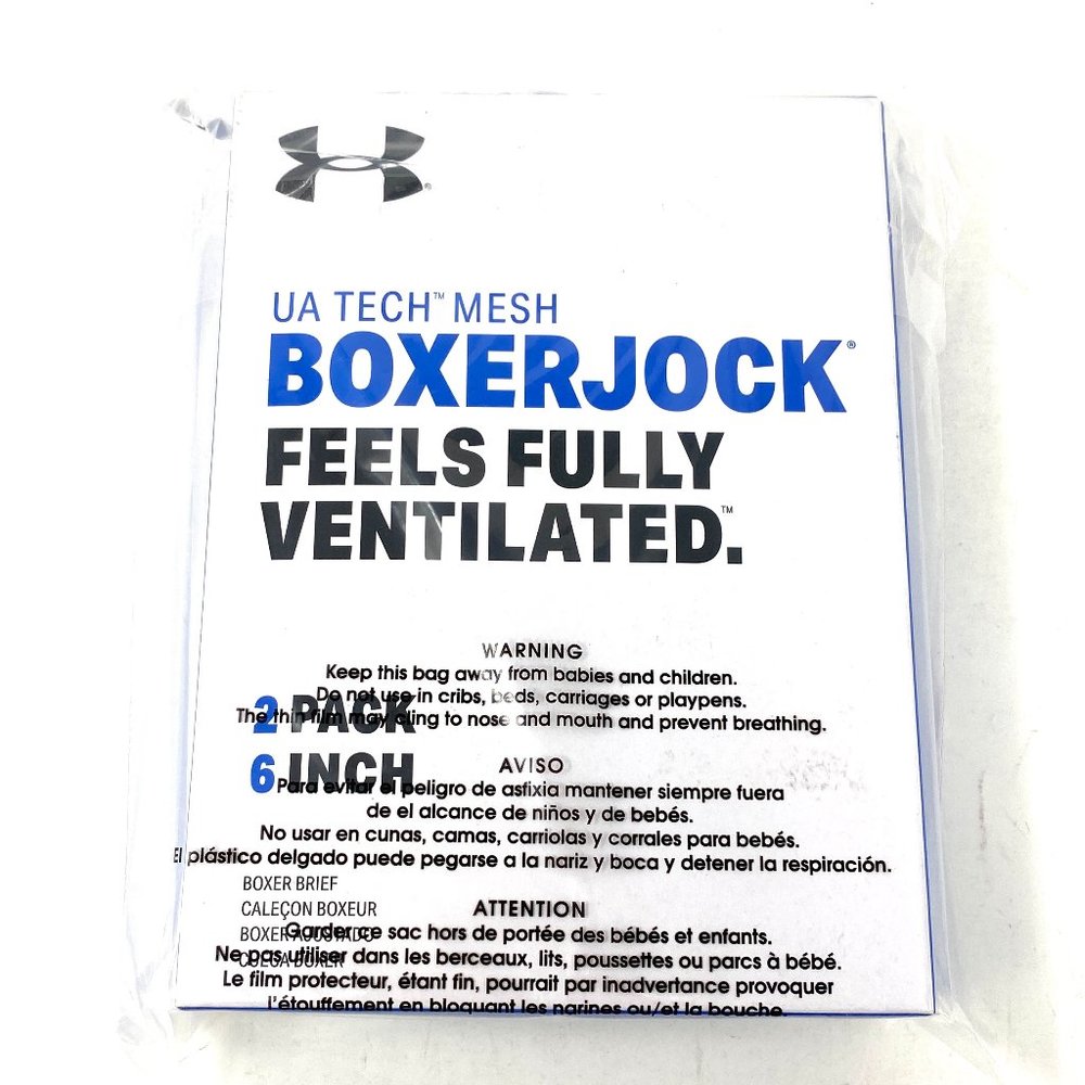 💖MEGA SALE💖Under Armour 2 Pack BoxerJock 6-in Navy Grey Men's 1330637 408 - Picture 9 of 11